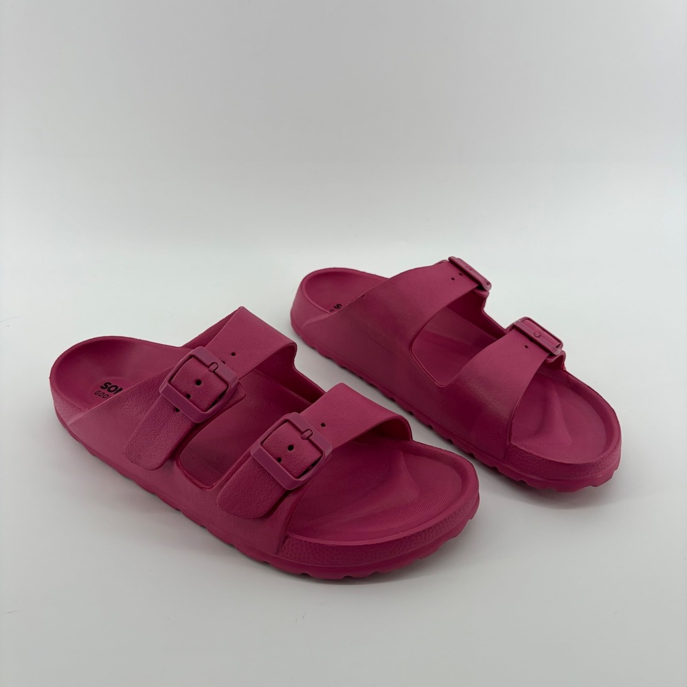 Sonoma Goods For Life Slide Sandals Magenta Women XL 11-12 EVA Foam Buckle Strap